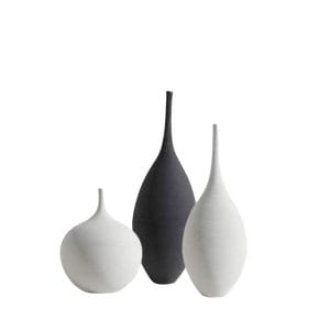 3 pcs black and white vase set